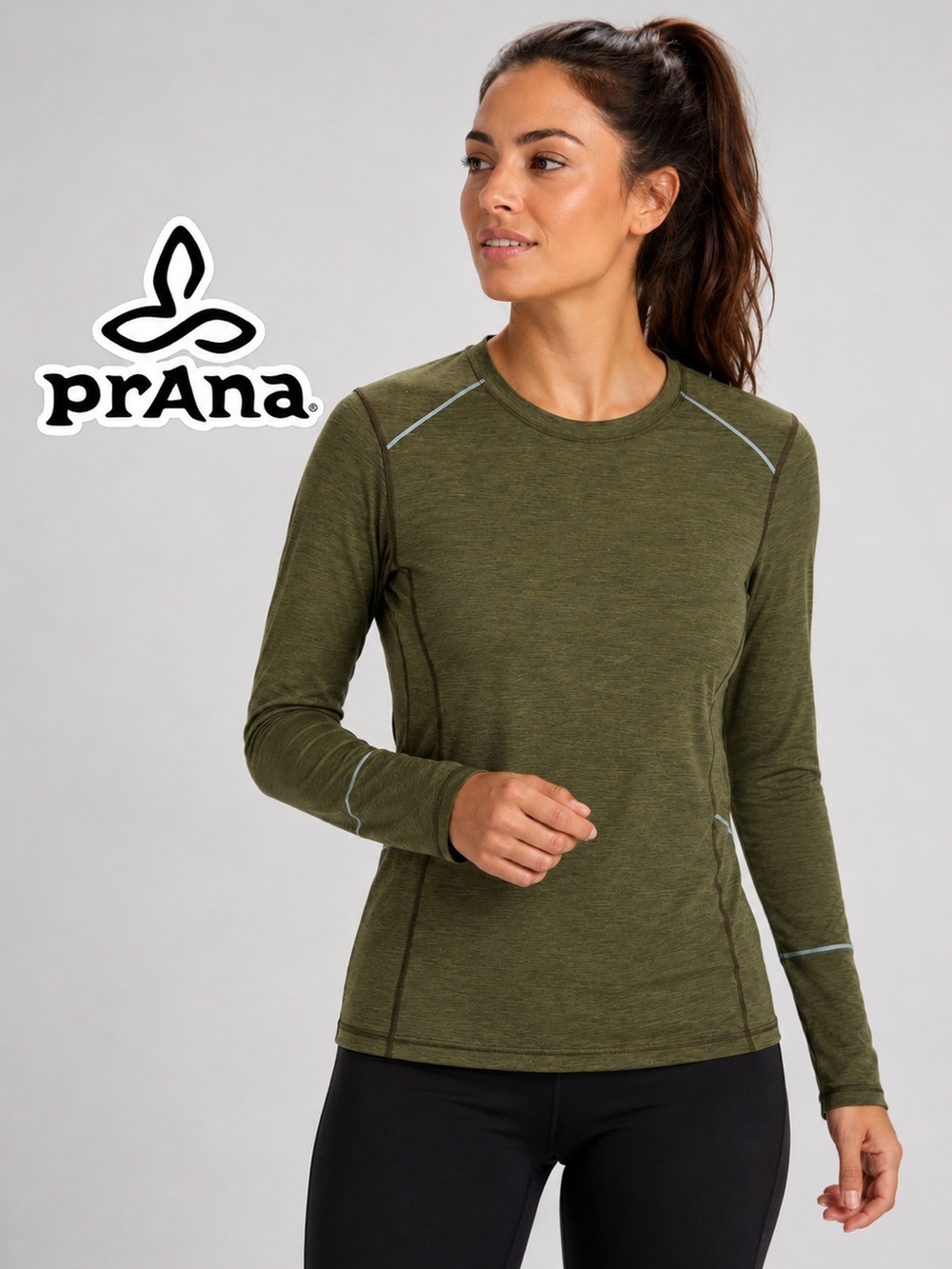 Prana Olive Green Long-Sleeve Performance Top